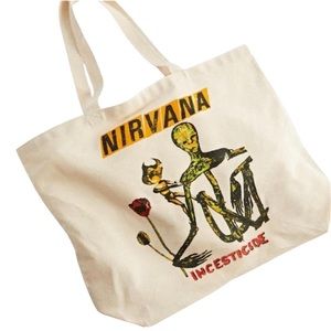 NIRVANA “ALIEN” INCESTICIDE GRAPHIC OVERSIZED CANVAS TOTE BAG BNWT